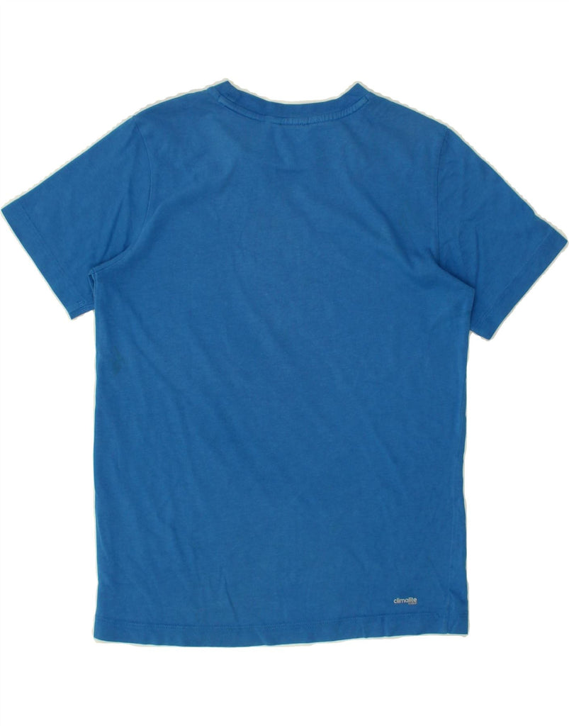 ADIDAS Boys Climalite Graphic T-Shirt Top 11-12 Years Blue Vintage Adidas and Second-Hand Adidas from Messina Hembry 