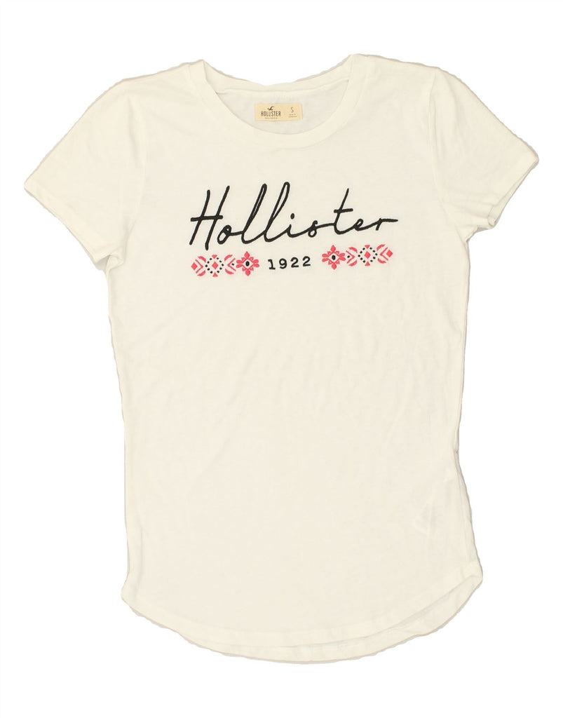 HOLLISTER Womens California Graphic T-Shirt Top UK 10 Small White Cotton | Vintage Hollister | Thrift | Second-Hand Hollister | Used Clothing | Messina Hembry 