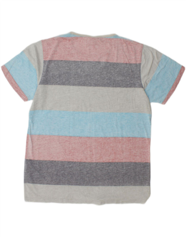 Animal Mens T-Shirt Top Large Multicoloured Striped Cotton