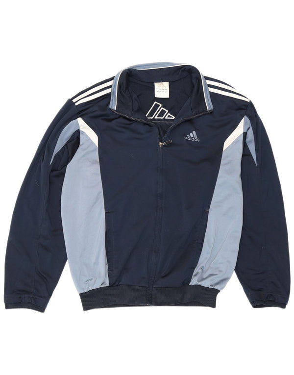 Adidas Mens Tracksuit Top Jacket UK 36/38 Small Navy Blue Colourblock