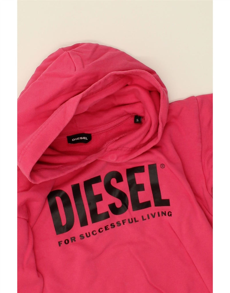 DIESEL Girls Graphic Hoodie Jumper 7-8 Years Pink Cotton | Vintage Diesel | Thrift | Second-Hand Diesel | Used Clothing | Messina Hembry 