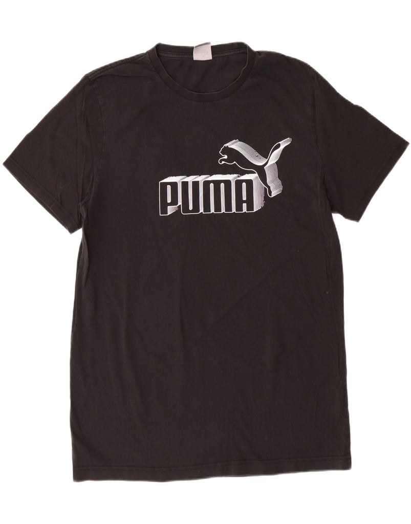 PUMA Mens Graphic T-Shirt Top Large Black Cotton Vintage Puma and Second-Hand Puma from Messina Hembry 