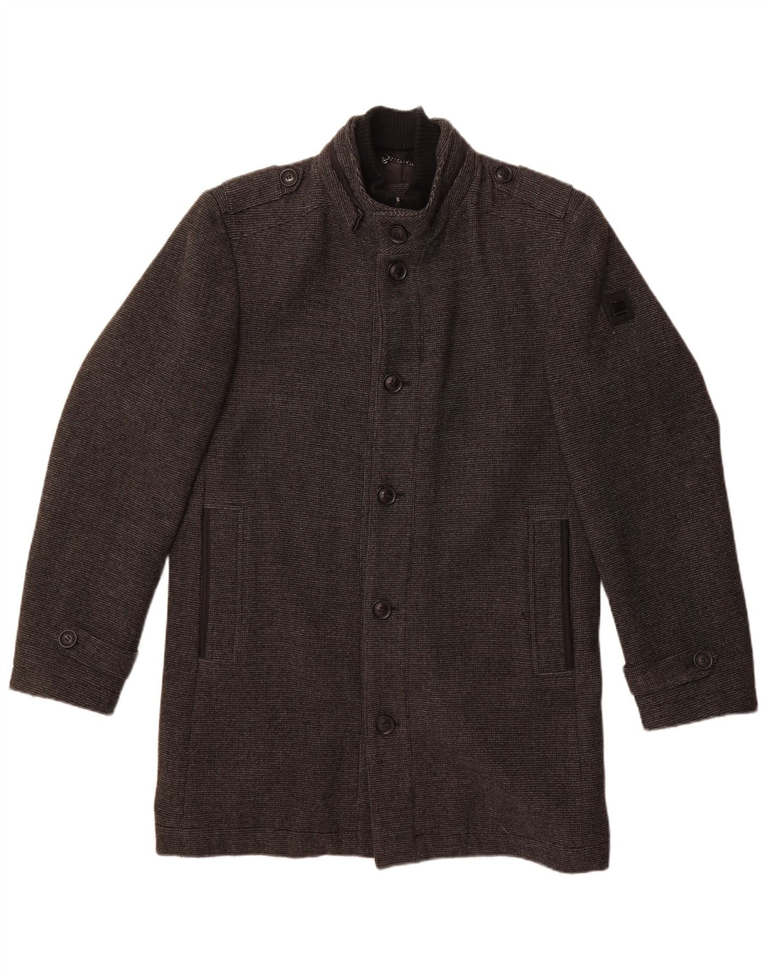 Engbers Mens Military Overcoat EU 50  Large Grey Polyester