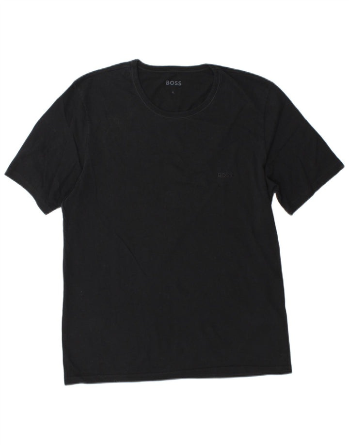 Hugo Boss Mens T-Shirt Top XL Black Cotton