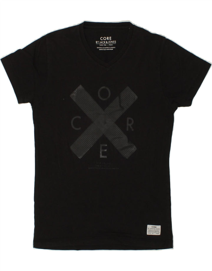 JACK & JONES Mens Graphic T-Shirt Top Small Black Cotton Vintage Jack & Jones and Second-Hand Jack & Jones from Messina Hembry 