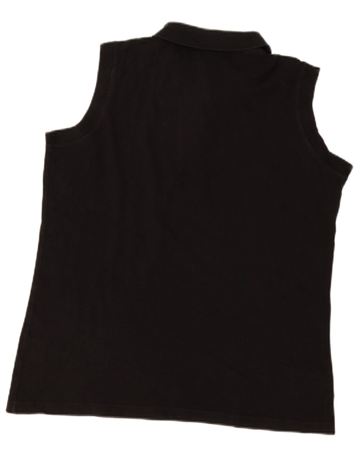 Diadora Mens Sleeveless Polo Shirt IT 50 Medium Black Cotton