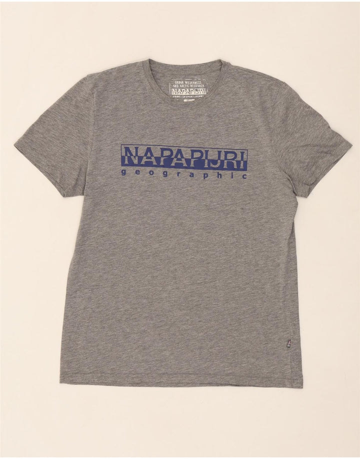 NAPAPIJRI Mens Graphic T-Shirt Top Small Grey Vintage Napapijri and Second-Hand Napapijri from Messina Hembry 