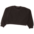 Zara Womens Crop Oversized Sweatshirt Jumper UK 14 Large Black