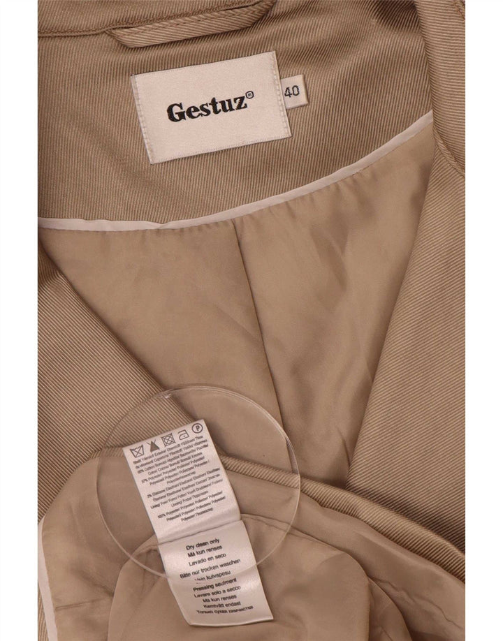 Gestuz Womens Trench Coat EU 40 Medium Beige Cotton