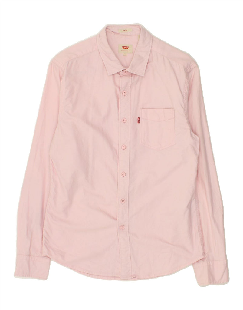 LEVI'S Mens Slim Fit Shirt Small Pink Cotton | Vintage Levi's | Thrift | Second-Hand Levi's | Used Clothing | Messina Hembry 