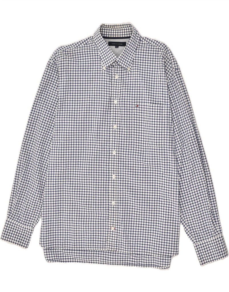 TOMMY HILFIGER Mens Shirt XL Blue Gingham Cotton | Vintage Tommy Hilfiger | Thrift | Second-Hand Tommy Hilfiger | Used Clothing | Messina Hembry 