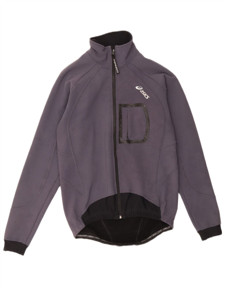 Asics Mens Graphic Tracksuit Top Jacket Small Grey Colourblock Polyester