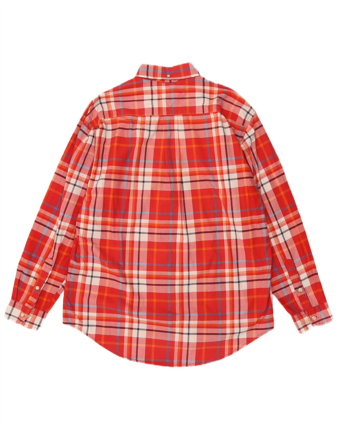 Tommy Hilfiger Mens Shirt Medium Red Plaid Cotton