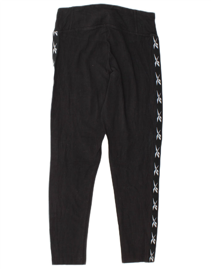 REEBOK Womens Graphic Leggings UK 12/14 Medium Black