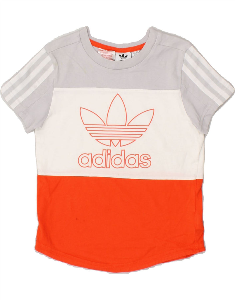 ADIDAS Boys Graphic T-Shirt Top 5-6 Years Multicoloured Colourblock Cotton | Vintage Adidas | Thrift | Second-Hand Adidas | Used Clothing | Messina Hembry 
