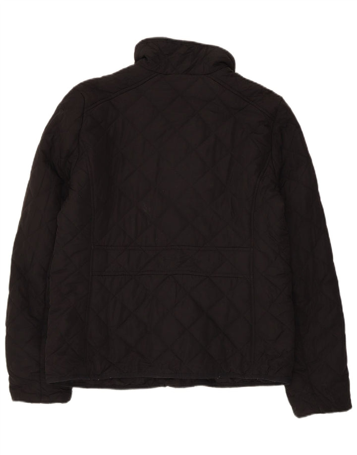 J. CREW Womens Quilted Jacket UK 10 Small Black Polyester