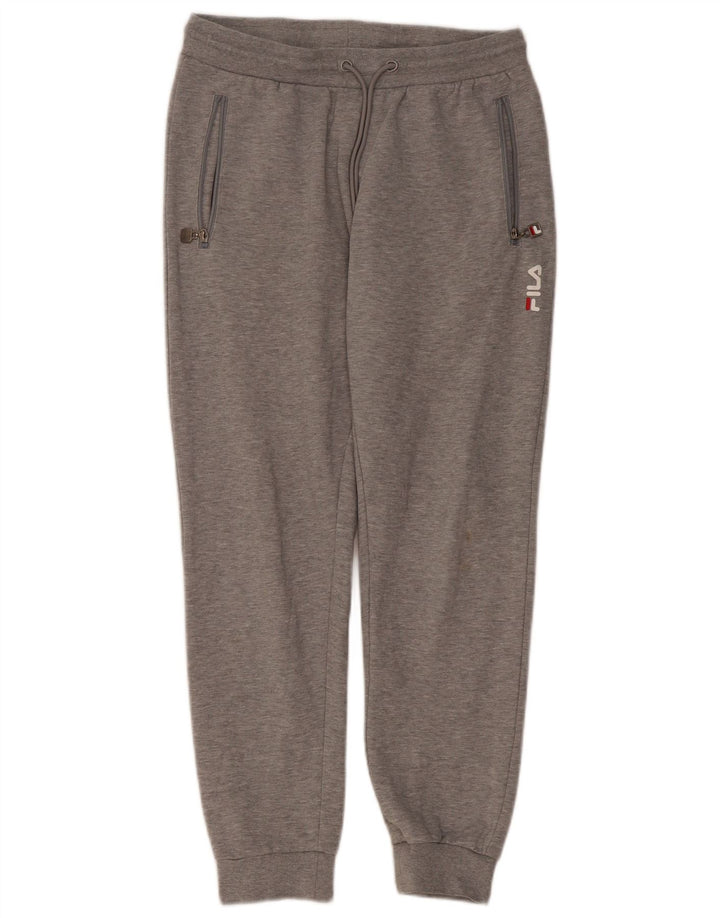 Fila Womens Tracksuit Trousers Joggers UK 14 Medium Grey Cotton