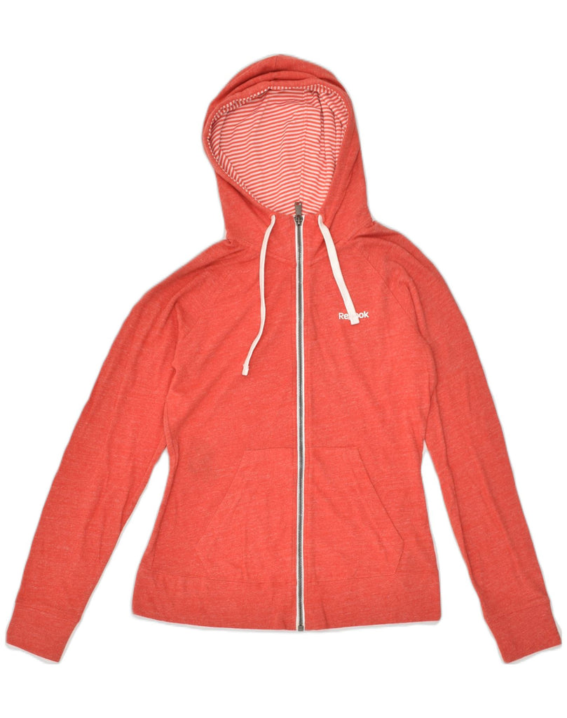 REEBOK Womens Zip Hoodie Sweater UK 10 Small Red Cotton | Vintage Reebok | Thrift | Second-Hand Reebok | Used Clothing | Messina Hembry 