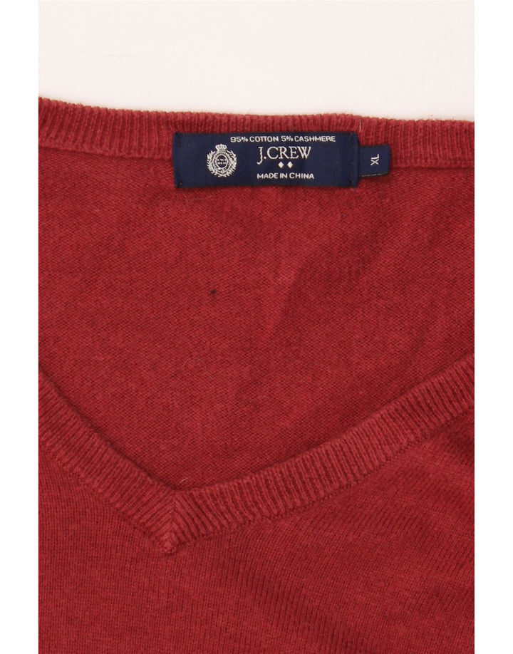 J. CREW Mens V-Neck Jumper Sweater XL Red Cotton Vintage J. Crew and Second-Hand J. Crew from Messina Hembry 