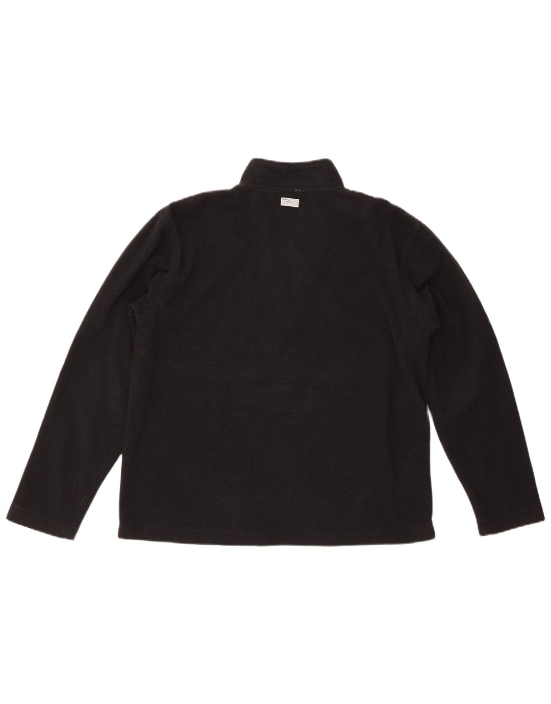 REEBOK Womens Zip Neck Fleece Jumper UK 14 Medium Black Polyester