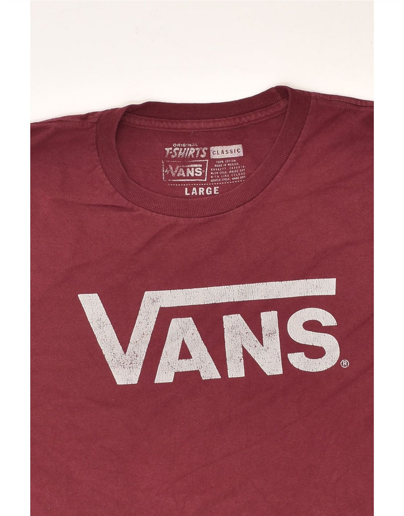 VANS Mens Classic Graphic T-Shirt Top Large Maroon Cotton | Vintage Vans | Thrift | Second-Hand Vans | Used Clothing | Messina Hembry 