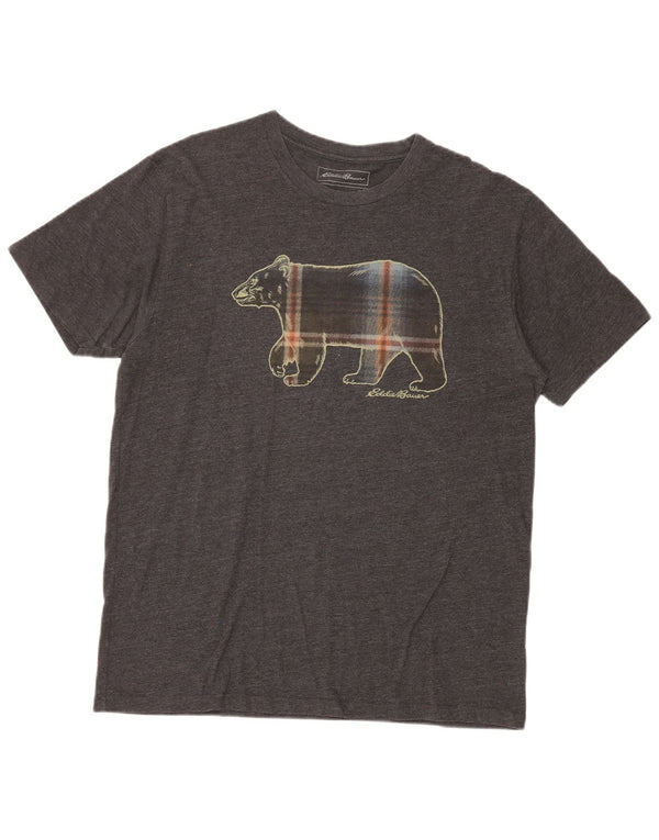 Eddie Bauer Mens Graphic T-Shirt Top Medium Grey Cotton