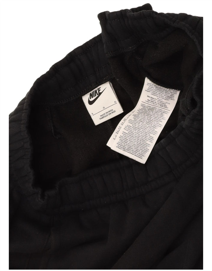 NIKE Mens Tracksuit Trousers Joggers Large Black Cotton
