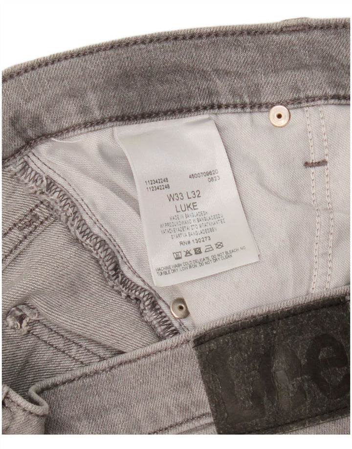 Lee Womens Luke Slim Jeans W33 L29 Grey Cotton