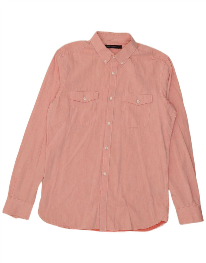 French Connection Mens Shirt Medium Pink Cotton