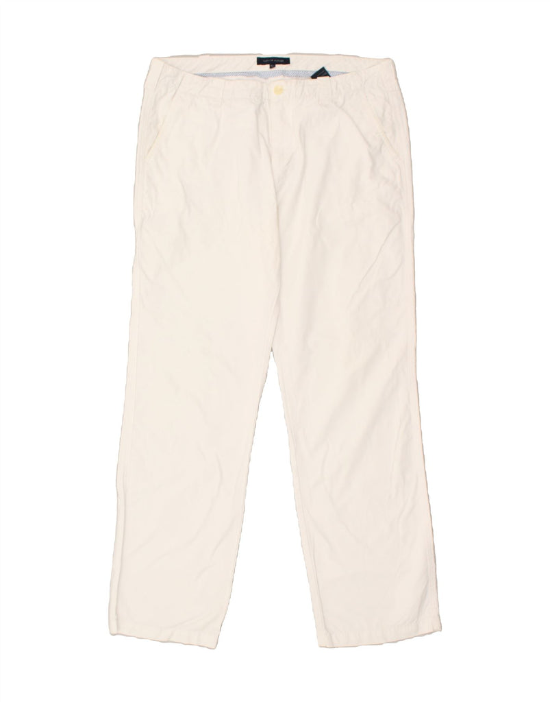 TOMMY HILFIGER Mens Straight Chino Trousers W38 L34 White Cotton | Vintage Tommy Hilfiger | Thrift | Second-Hand Tommy Hilfiger | Used Clothing | Messina Hembry 