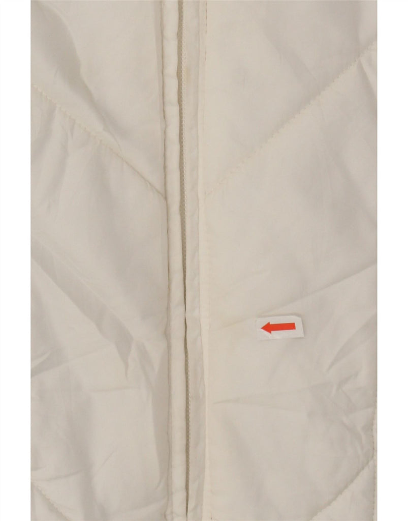 COLUMBIA Womens Hooded Padded Jacket UK 16 Large White Polyester Vintage Columbia and Second-Hand Columbia from Messina Hembry 