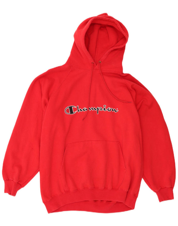 Champion Mens Graphic Hoodie Jumper 2XL Red Cotton