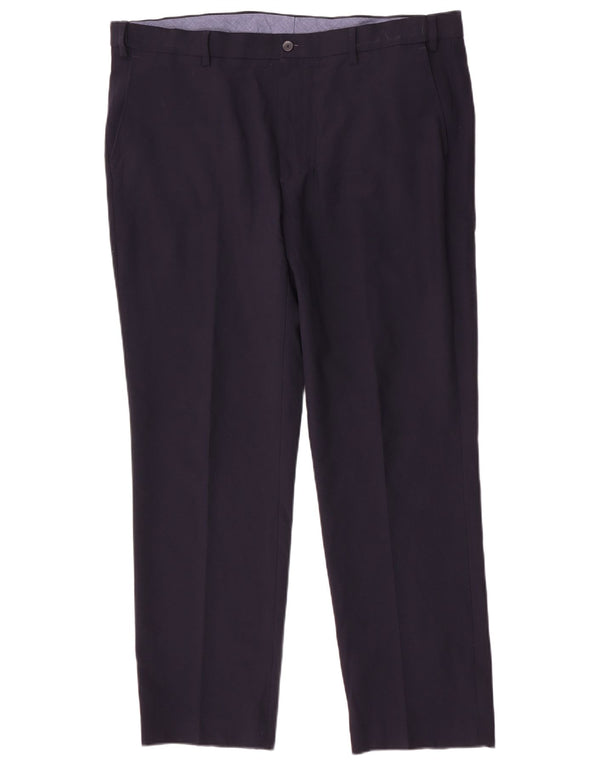 Marks & Spencer Mens Straight Regular Suit Trousers W40 L31 Navy Blue