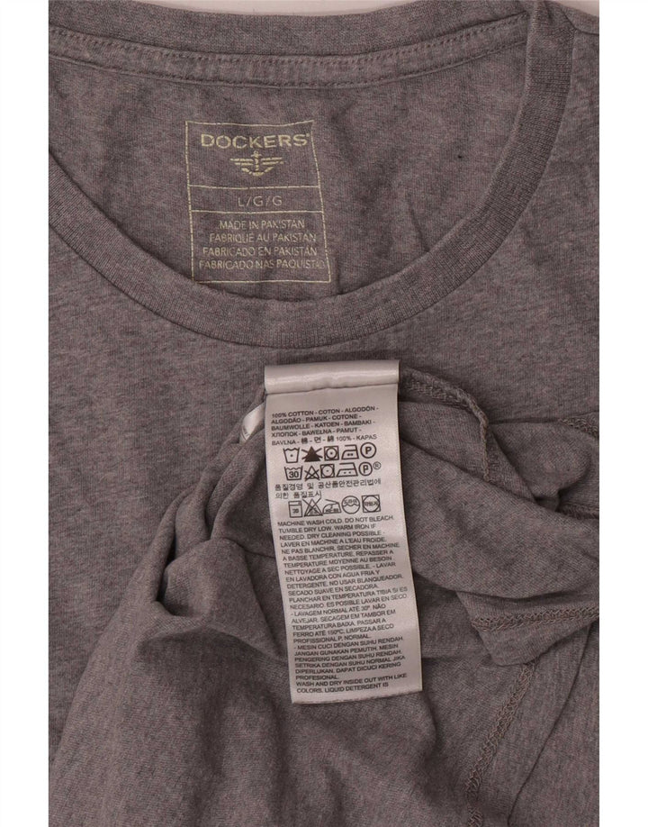 Dockers Mens T-Shirt Top Large Grey Cotton