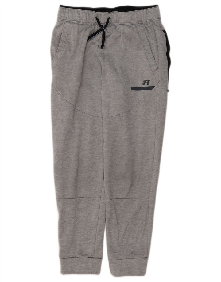 RUSSELL ATHLETIC Boys Tracksuit Trousers Joggers 10-11 Years Large Grey