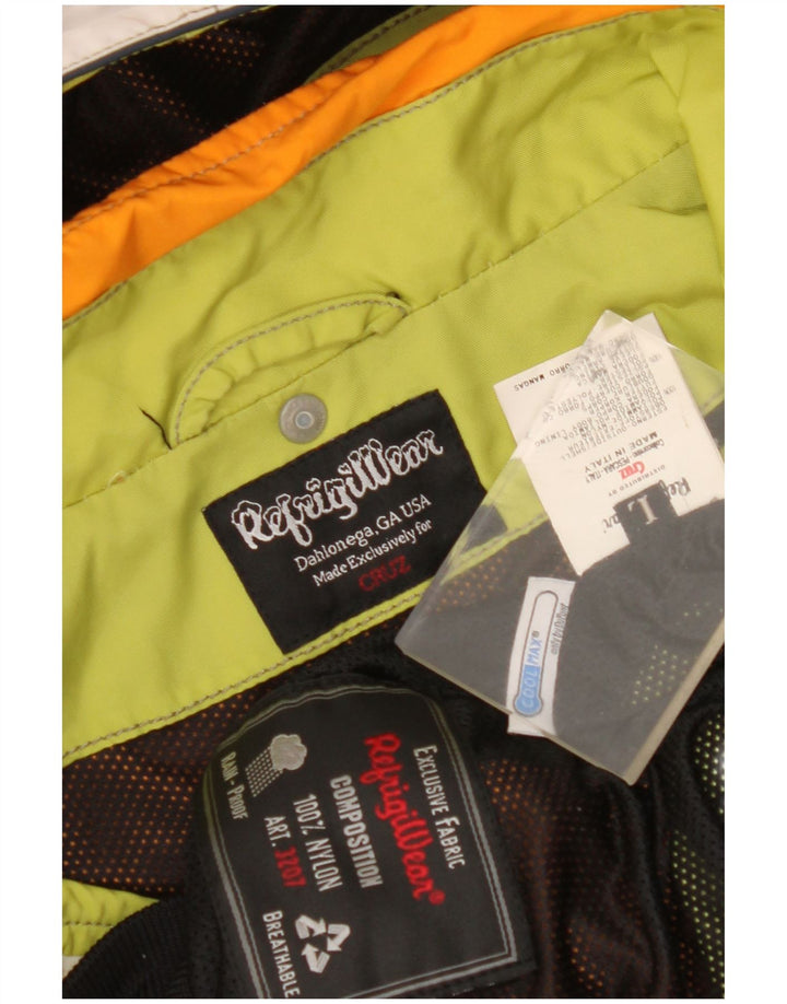 REFRIGIWEAR Womens Cruz Bomber Jacket UK 16 Large Orange Colourblock