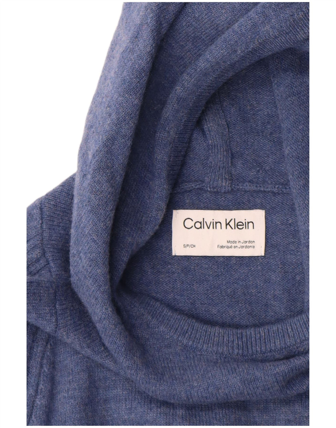Calvin Klein Mens Hooded Jumper Sweater Small Blue Flecked