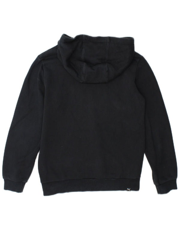 Puma Boys Graphic Hoodie Jumper 11-12 Years Navy Blue Cotton