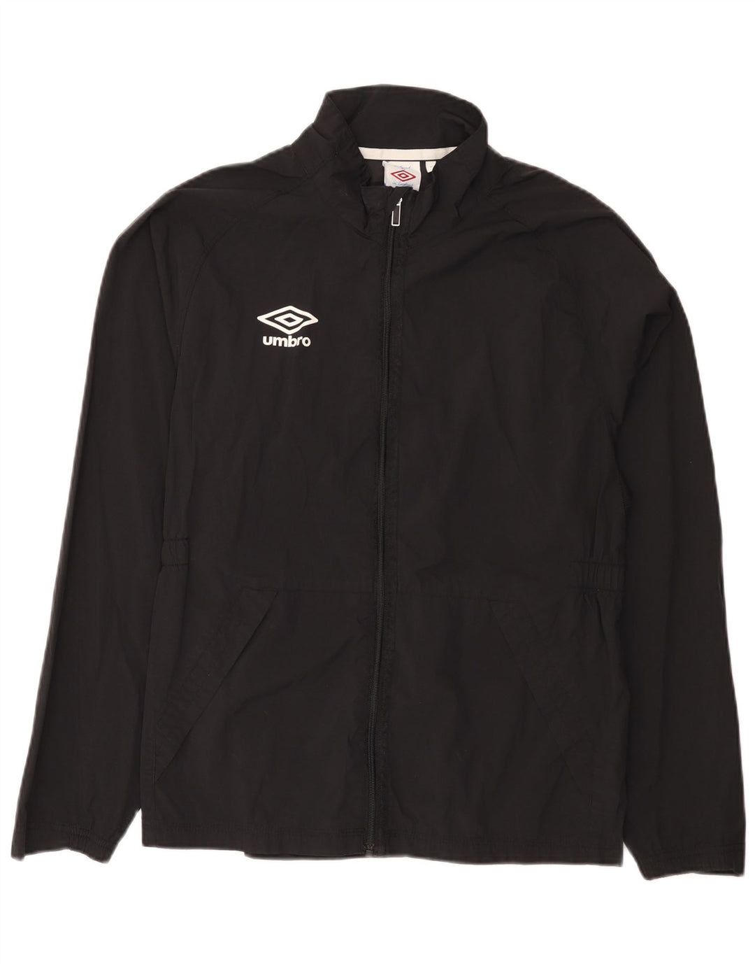 Umbro Womens Graphic Rain Jacket UK 14 Medium Black Nylon