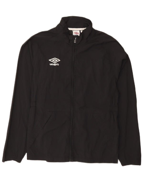 Umbro Womens Graphic Rain Jacket UK 14 Medium Black Nylon