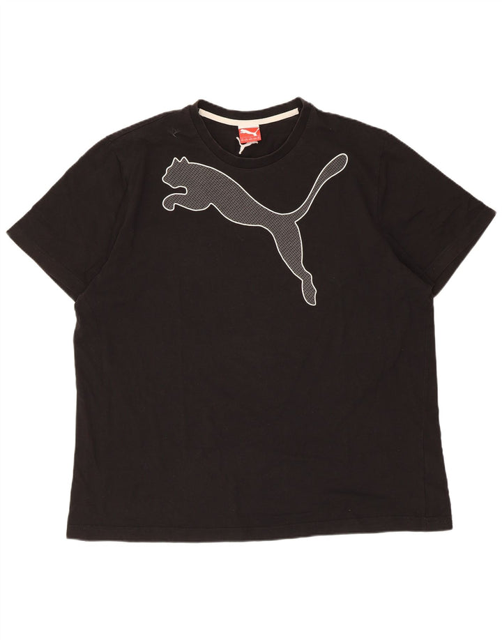 Puma Mens Graphic T-Shirt Top 2XL Black Cotton