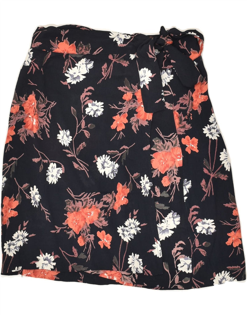 MADEMOISELLE Womens Wrap Skirt Medium W26 Black Floral | Vintage MADEMOISELLE | Thrift | Second-Hand MADEMOISELLE | Used Clothing | Messina Hembry 