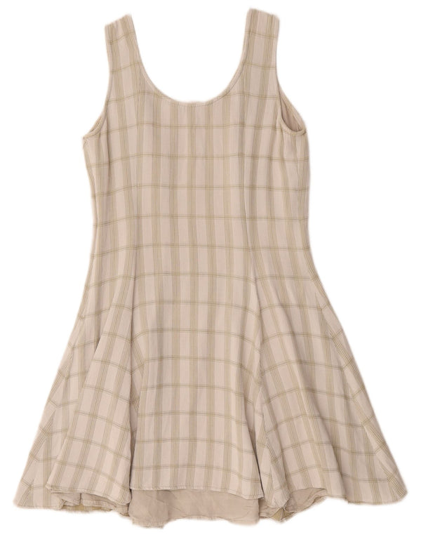 Bagutta Womens Sleeveless Swing Dress IT 40 Small Green Check