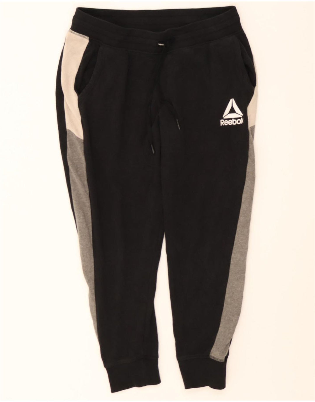 REEBOK Mens Tracksuit Trousers Joggers Medium  Black Colourblock Cotton Vintage Reebok and Second-Hand Reebok from Messina Hembry 