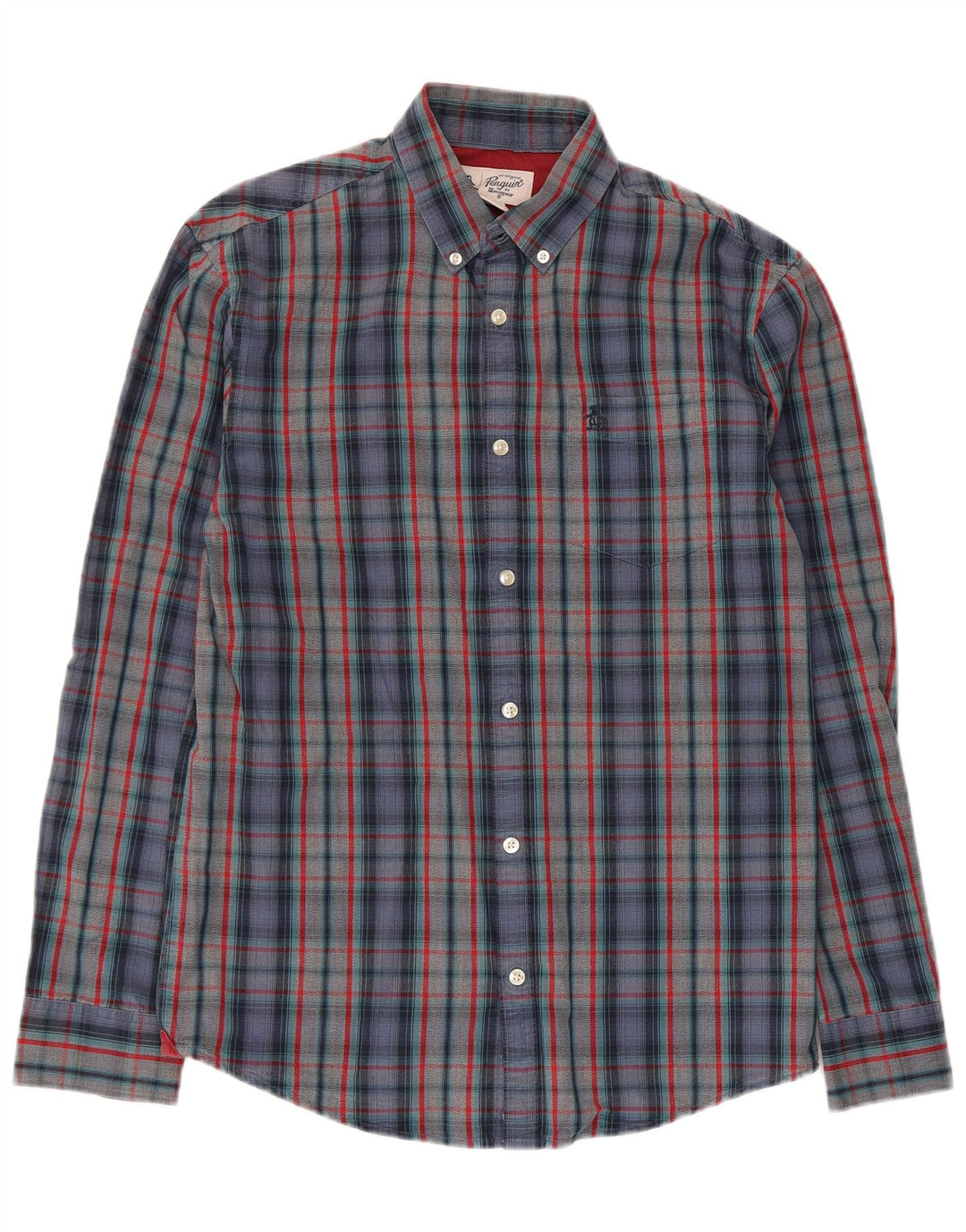 Penguin Mens Shirt Medium Multicoloured Check Cotton