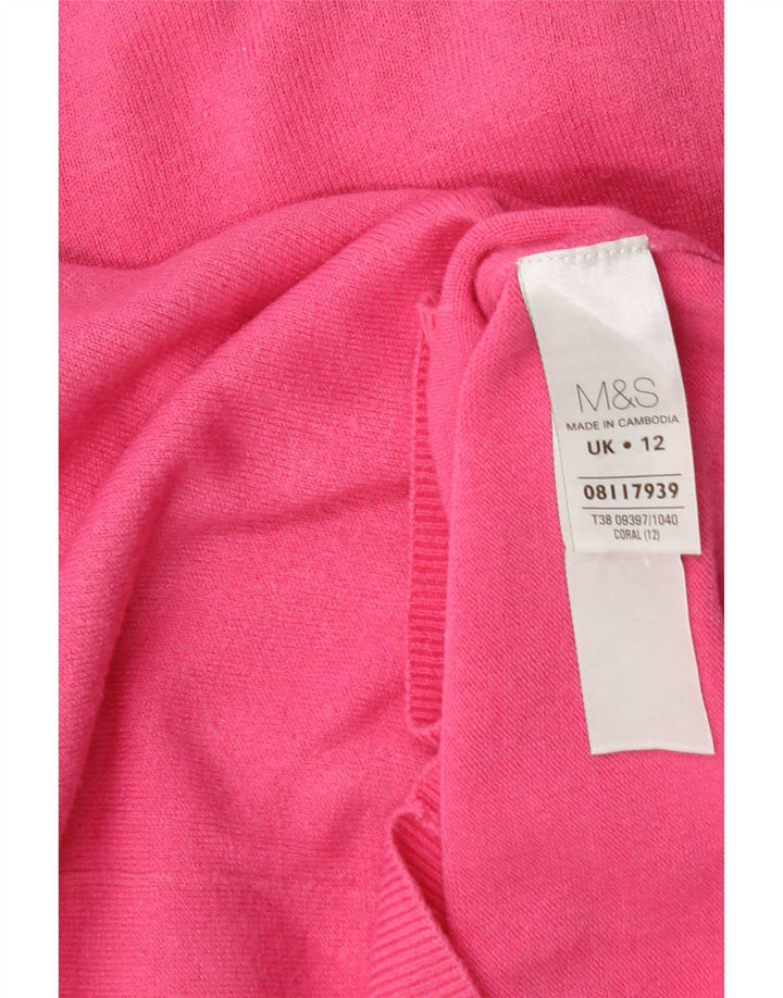 Marks & Spencer Womens Crew Neck Jumper Sweater UK 12 Medium Pink