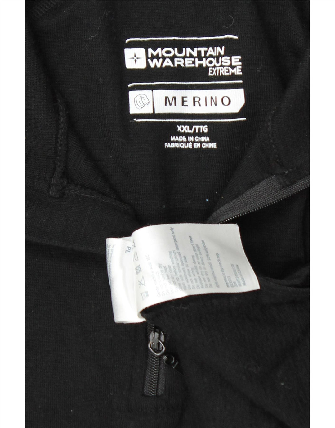 Mountain Warehouse Mens Zip Neck Jumper Sweater 2XL Black Merino Wool