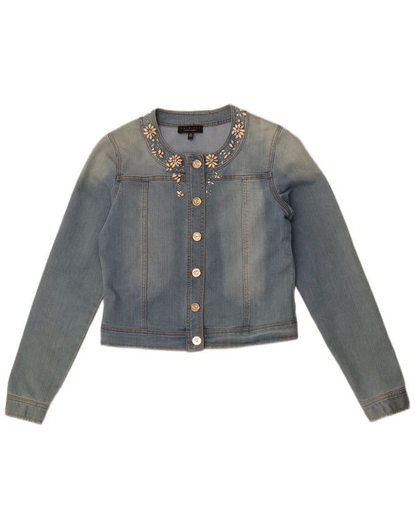 Simona Barbieri Girls Twin-Set Crop Denim Jacket 13-14 Years Blue Cotton