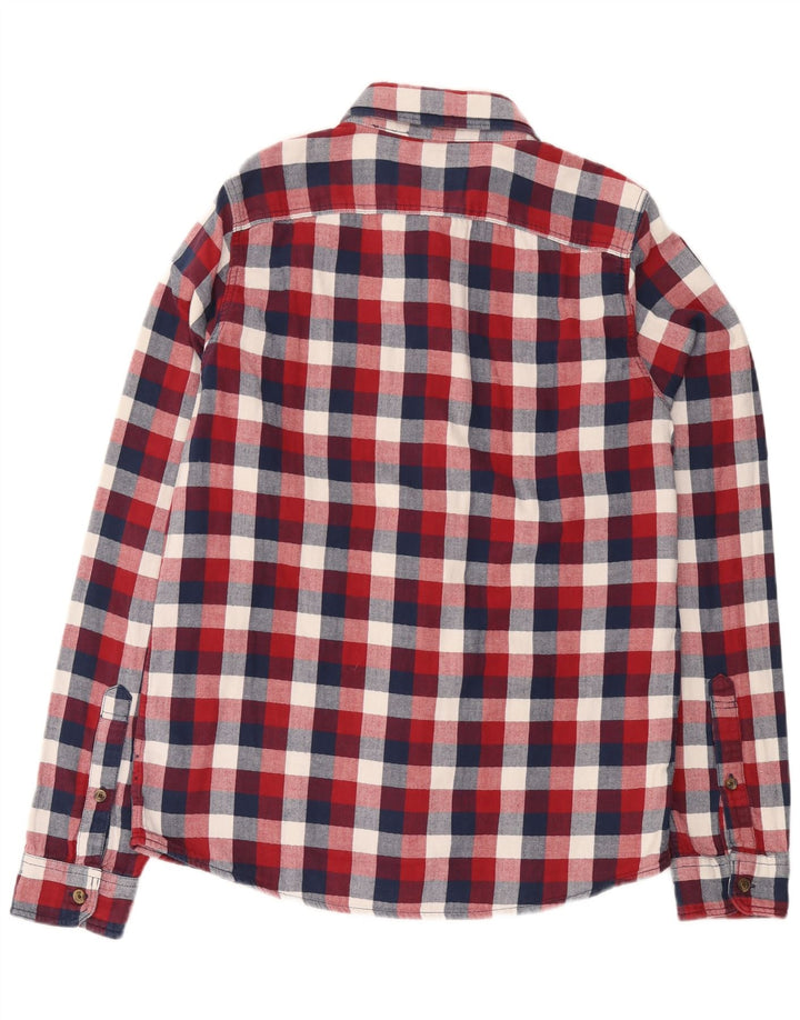 ABERCROMBIE & FITCH Mens Muscle Flannel Shirt 2XL Red Check Cotton