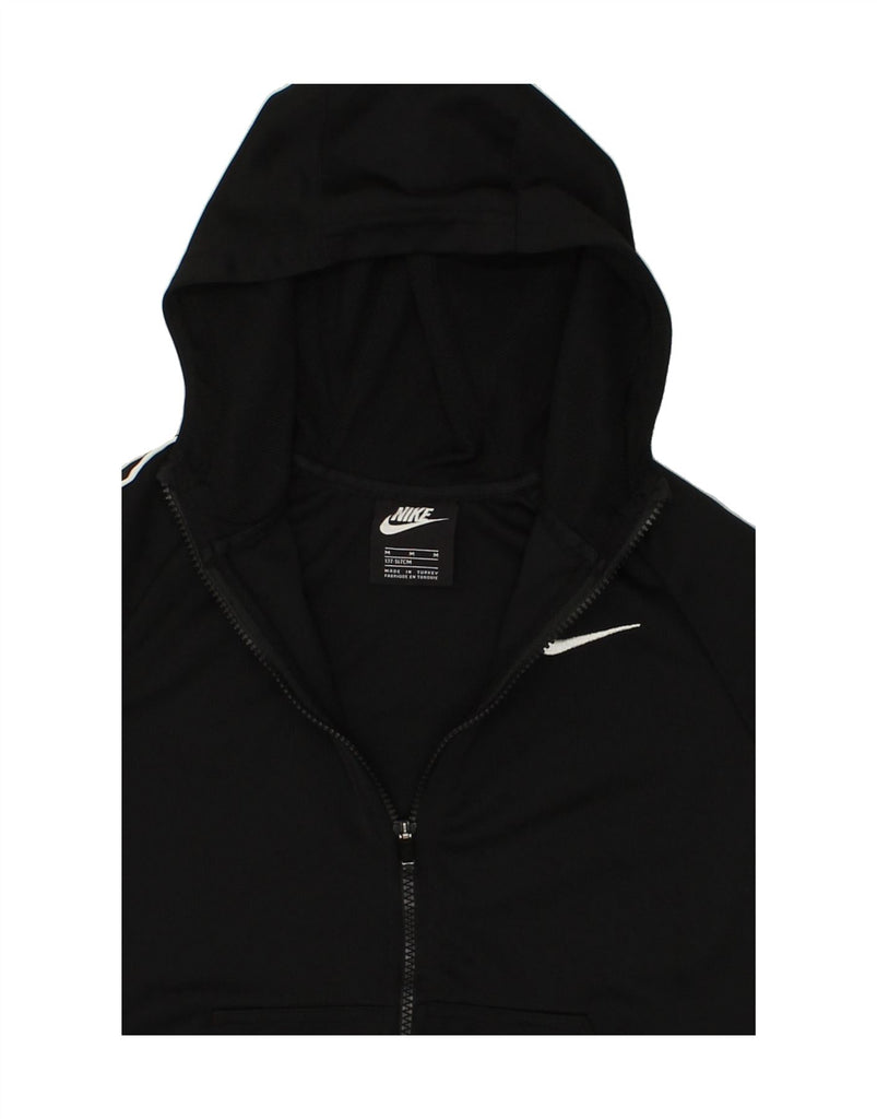 NIKE Boys Graphic Zip Hoodie Sweater 10-11 Years Medium Black Polyester | Vintage Nike | Thrift | Second-Hand Nike | Used Clothing | Messina Hembry 